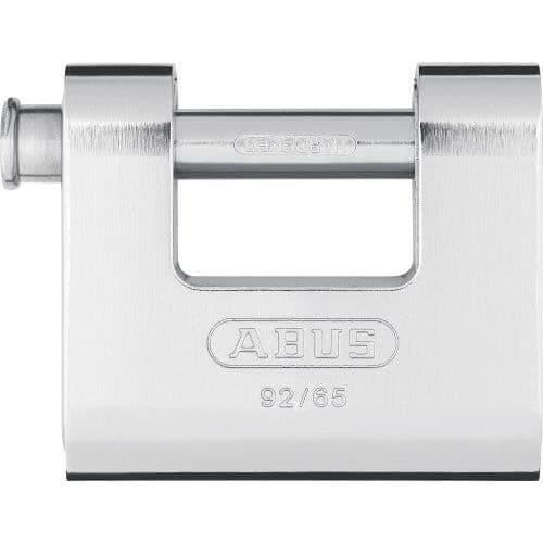 ABUS 306 099 92/65 Mässingshänglås i ett stycke med stålbeläggning