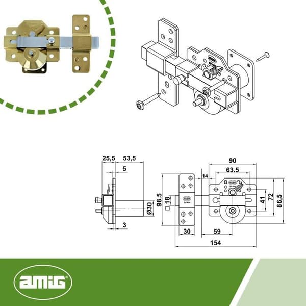 Lås - pipa - cylinder - lås Amig - 23370
