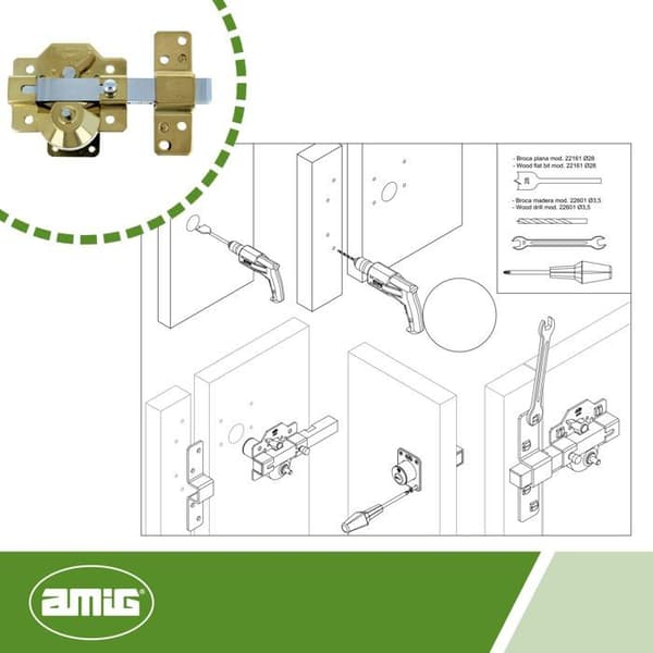 Lås - pipa - cylinder - lås Amig - 23370