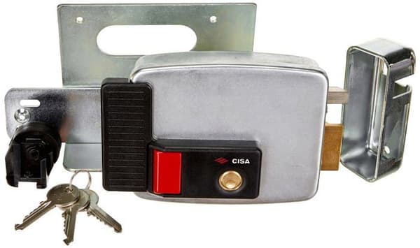 Lås - pipa - cylinder - Cisa lås - 11731701 - Ellås - 12 V - Galvaniserat -, silver, , 12V