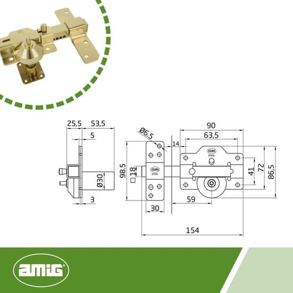 Lås - pipa - cylinder - lås Amig - 23137