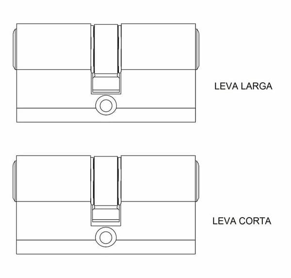 Tesa - TX854050N - Assa Abloy, högsäkerhetscylinder TX80 Dubbelkoppling lång kamförnicklad nyckel 40 x 50 mm