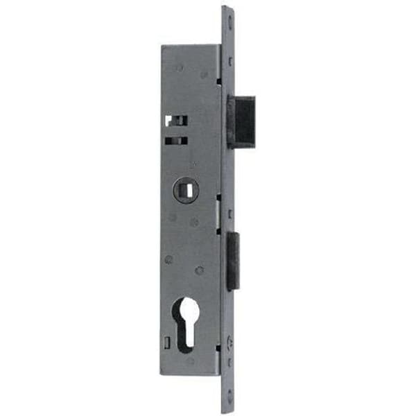 Gah-Alberts 654092 Inbyggd lås med galvaniserad yta för gallerstaket, avstånd till cylindern 25 mm, höjd 243 mm,…