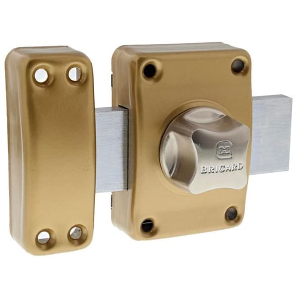 Högsäkerhetsknapplås 1946 Bricard - Guld - 40 mm - 4 nycklar och kort