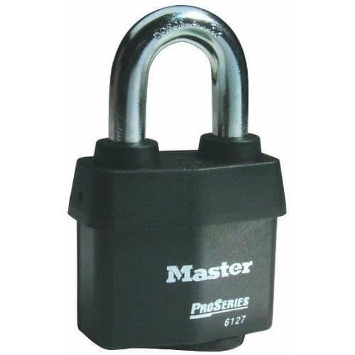 Master Lock 6127EURD 67 mm hänglås i laminerat stål med termoplastskydd, 35 mm bygel