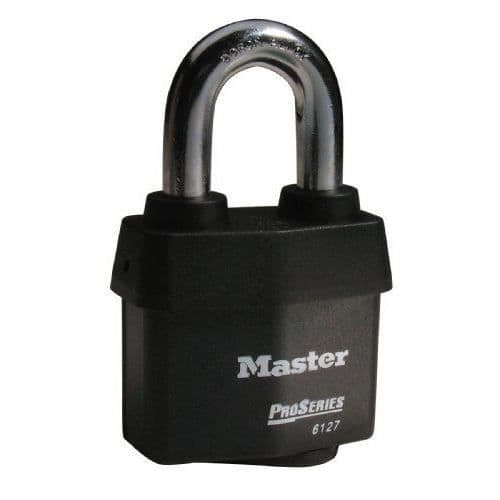 Master Lock 6127EURD 67 mm hänglås i laminerat stål med termoplastskydd, 35 mm bygel
