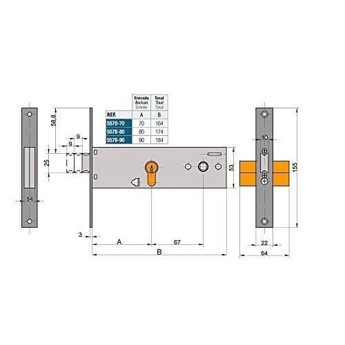 Lince 557890 Lås 90 mm