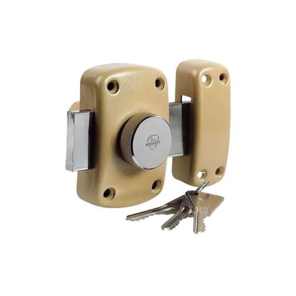 Vachette utanpåliggande lås - Cyclop - Med knapp - L.50mm - 3 nycklar