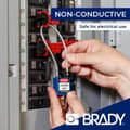 Miniatyrbild 4 av 4: Cadenas Brady - 146121 - Kompakt säkerhetslås med kabel, 32mm x 16mm x 200mm, Gul