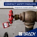 Miniatyrbild 2 av 4: Cadenas Brady - 146121 - Kompakt säkerhetslås med kabel, 32mm x 16mm x 200mm, Gul