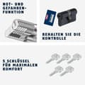 Miniatyrbild 3 av 4: Abus - 968020 - Profilcylinder D6XBL 30/35 med kodkort och 5 nycklar - 96802 - Svart
