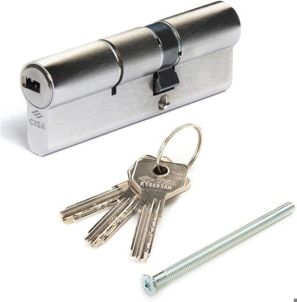 CISA 10E30024012, Asix European Cylinder, Nickelpläterad mässing, 30/70 mm