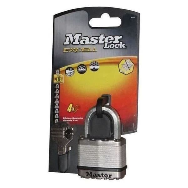 Excell hänglås i laminerat stål 50 mm - MASTER LOCK - Stöt- och stöldbeständigt
