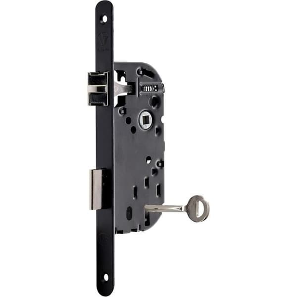 Vachette Aube D226 - Infälld Lås med Nyckel 3 Krokar, Reversibel, Svart, Hög Säkerhet
