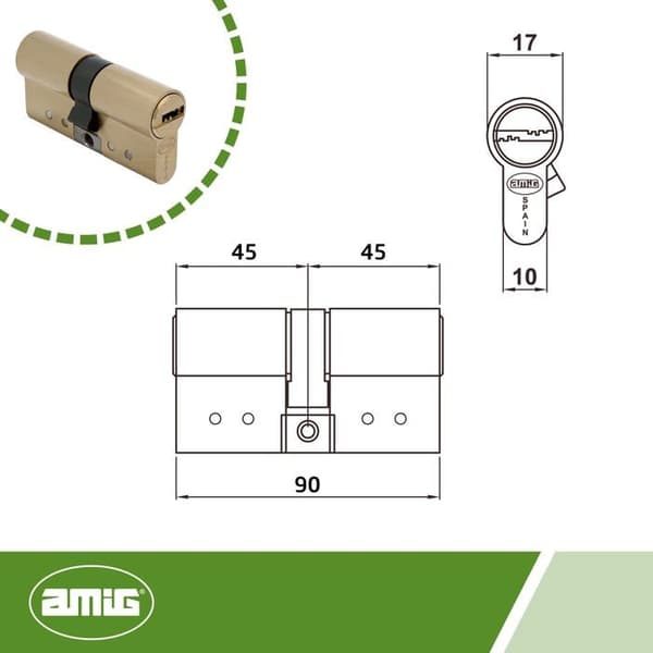 Lås - pipa - cylinder - Amig lås - 20000