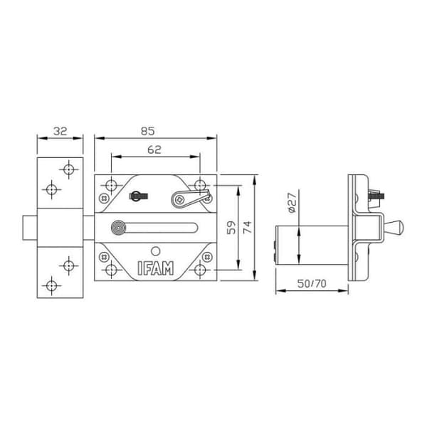 bult cs88l m50. mässingsfinish. 50 mm cylinder. med 5 säkerhetsnycklar. ifam