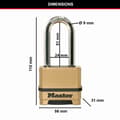 Miniatyrbild 4 av 5: Master Lock M175EURDLH 50 mm Programmerbart 4-siffrigt kombinationshänglås Zink Chrome - M175EURDLF