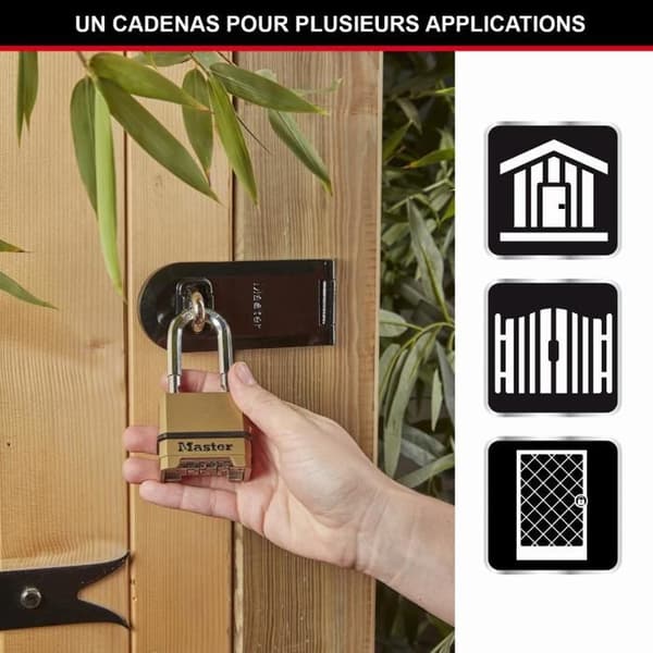 Master Lock M175EURDLH 50 mm Programmerbart 4-siffrigt kombinationshänglås Zink Chrome - M175EURDLF