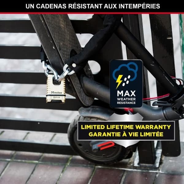 Högsäkerhets hänglås i massiv mässing - MASTER LOCK - M1177EURDCC - Skyddad bygel - Kombination - Ultrabeständig och