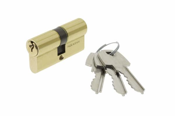 TESA mässing TE5 säkerhetscylinder - 80mm (40+40) - 5 stift - 3 nycklar ingår