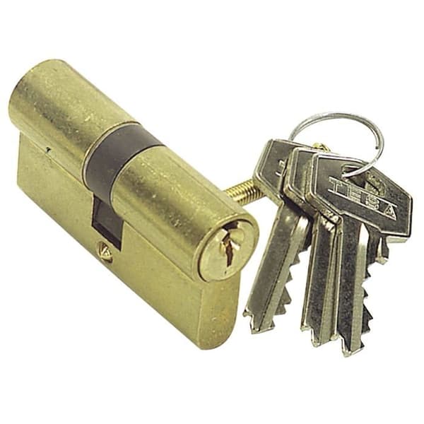 TESA mässing TE5 säkerhetscylinder - 80mm (40+40) - 5 stift - 3 nycklar ingår