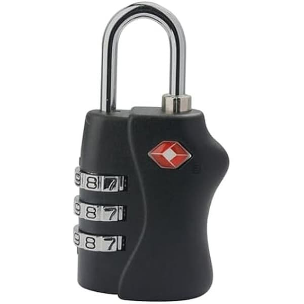 TSA-Kombinationslås - PAVO - Metallmodell - 3 siffror - Färg Svart - L1,3 x H4,3 x P3 cm