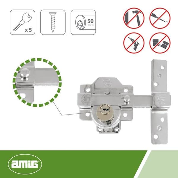 Lås - cylindrisk lås - cylinder - Amig-låsar - 23117