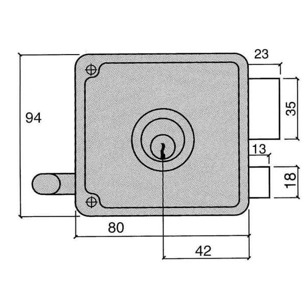 Lås Ucem 4125-hb / 8 / vänster