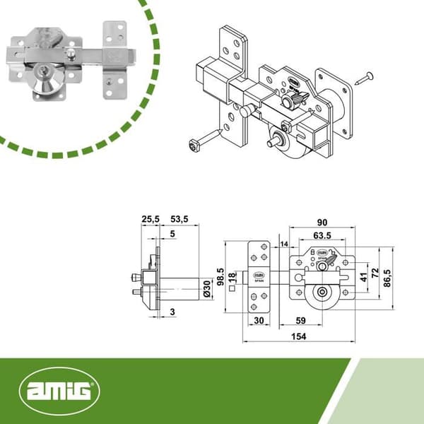 Serrur - barrel - cylinder - Amig-lås - 23371