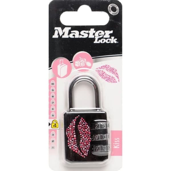Hänglås - MASTER LOCK - Combi Kiss - 5mm bygel - Enkel öppning - Svart metall