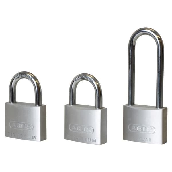ABUS 64TI / 40 mm TITALIUM Hänglås Trippelpack (1 lång bygel) ABU64TI4063T
