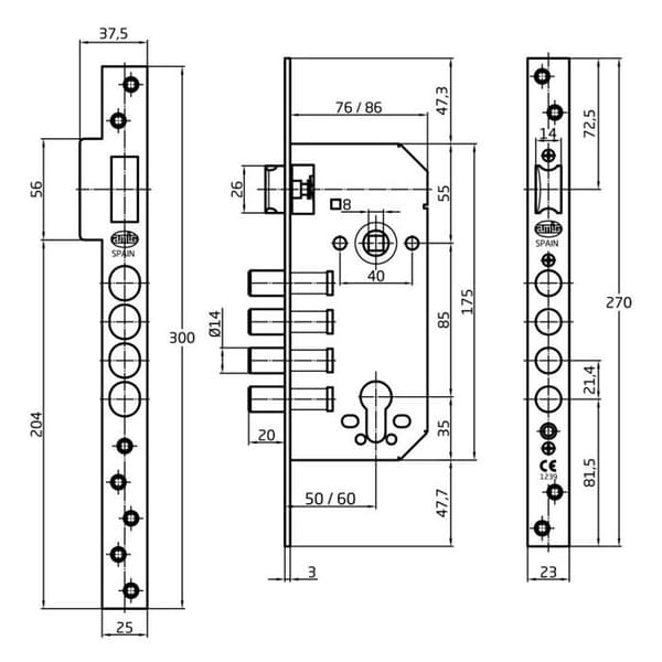 Möbels lås - möbelverklå - magnet för möbel - lås för möbel - möbellås Amig - 21636