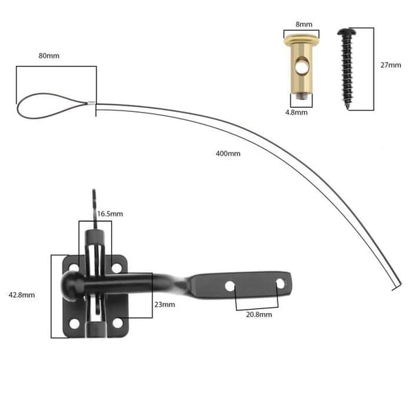 Ototec 1 set självlåsande gravitationsspärr med justerbar dörrspärr för trädörrar, vinyldörrar