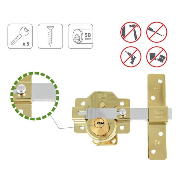AMIG 23116 | Högsäkerhetslås 4PLUS | 90 x 154 mm | Stål | Guld