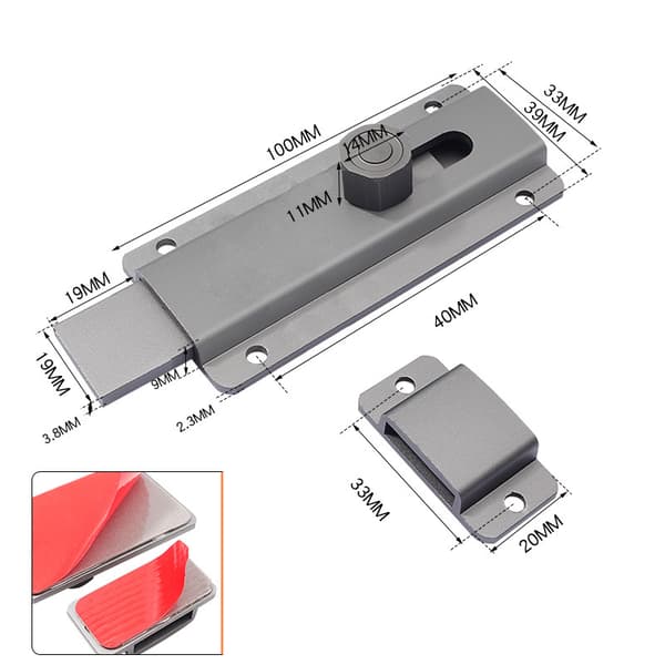 INF Dørbolt i aluminiumslegering - Korrosjonsbestandighet Grå 120mm