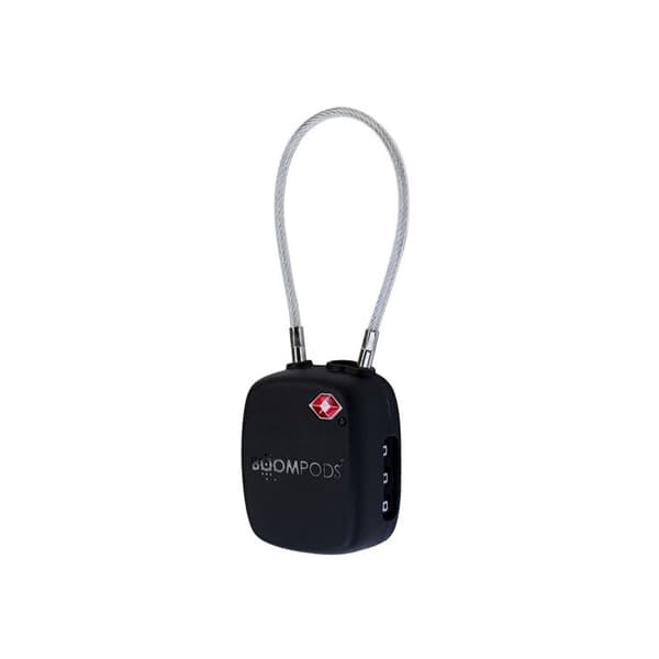Cypressresor Boompods med TSA-certifierad kod och integrerad ansluten tagg (Apple Find My) Svart