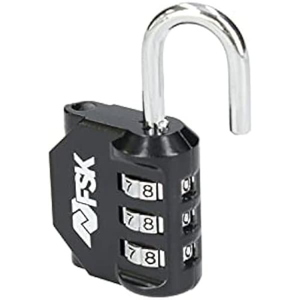 Ferrestock FSKCAN327BK 3-siffrigt digitalt kombinationshänglås för bagage, gymskåp, 23 mm båge, tillverkat av zink och