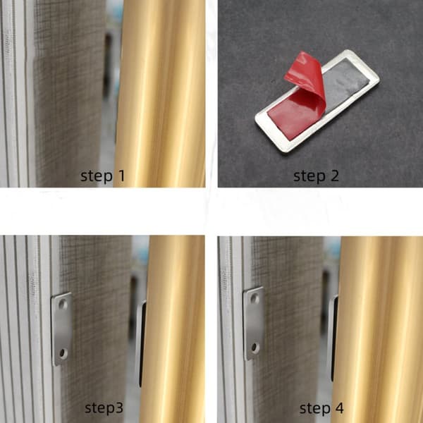 INF Magnetisk lås / usynlig magnetisk dørstopper, 2 stk. Sort