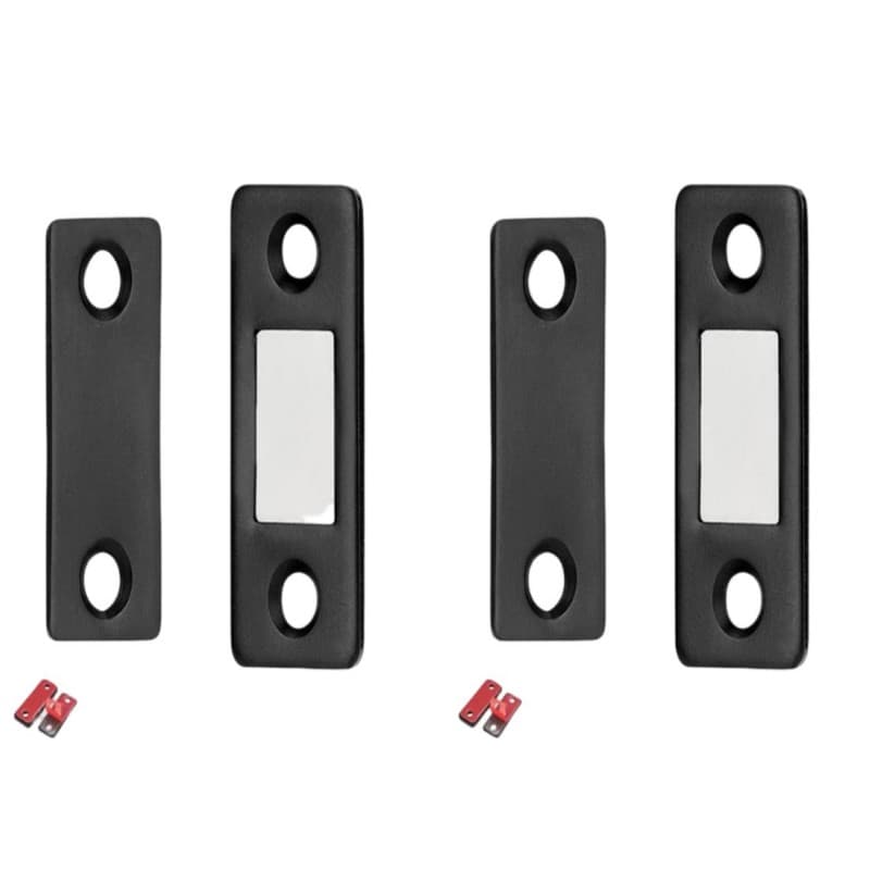 Magnetlås / 2 set osynliga magnetiska dörrlås Svart