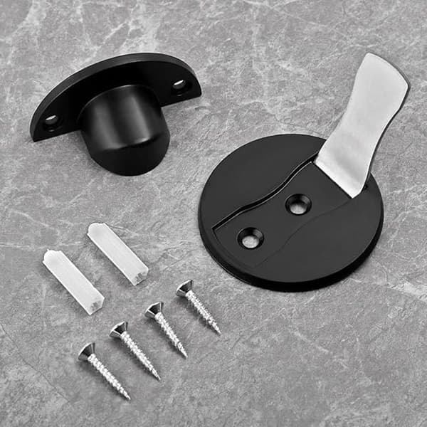 2windeal® magnetisk dörr Stopp Dörrstoppare Golvlim eller spikad antikollisionszinklegering Svart