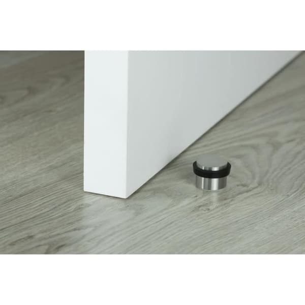 Dörrstoppare - Inox Mate - I-163 - Golvlim - Rostfritt stål - Svart silikon