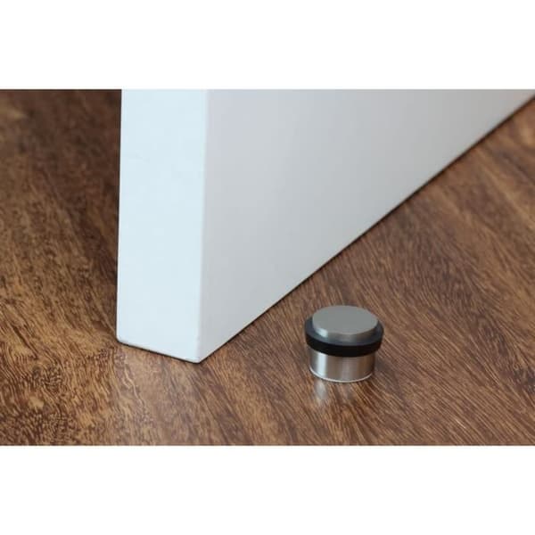 Dörrstoppare - Inox Mate - I-163 - Golvlim - Rostfritt stål - Svart silikon
