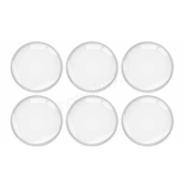 SHOP-STORY - CUSHBLOC: Paket med transparenta självhäftande dörrstopp med stötdämpare och runt skydd 40 mm