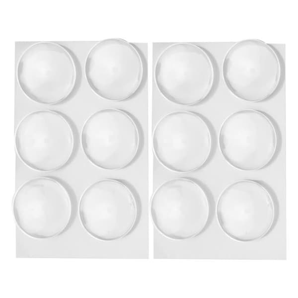 DUOKON transparenta runda väggdörrstoppare - Set om 12 - PU 40x8mm