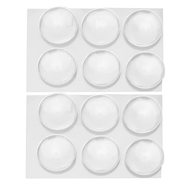 DUOKON transparenta runda väggdörrstoppare - Set om 12 - PU 40x8mm