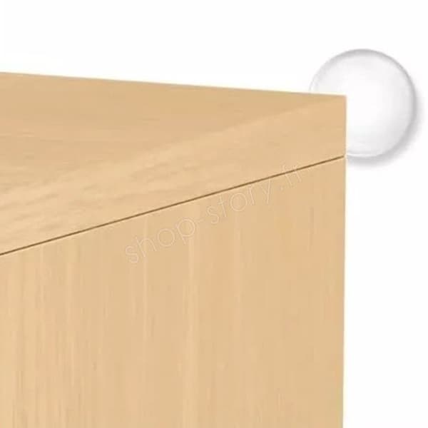 SHOP-STORY - CUSHBLOC_2x: Paket med 12 transparenta självhäftande dörrstopp med stötdämpare och runt skydd 40 mm