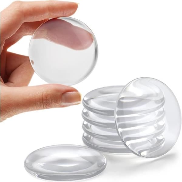 Starkaste väggdörrhandtagsstoppare 5,08cm Set. 6 stycken dörrknopp av klart gummi, Co[u300]
