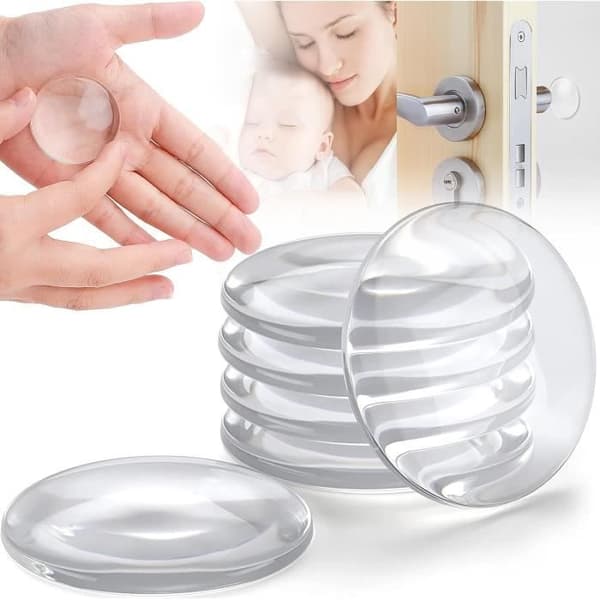 Transparent självhäftande dörrstoppare, 6 delar Väggdörrhandtagspropp Transparent dörrstoppare[S197]