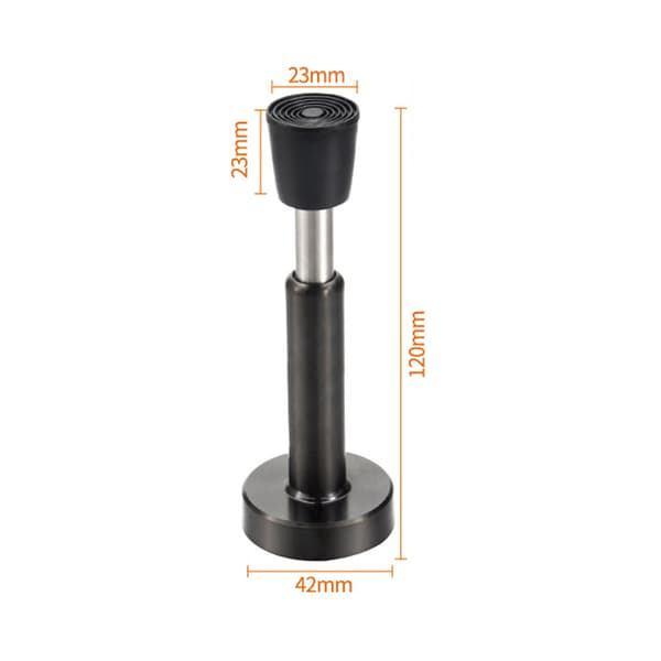 INF Hydraulisk dørstopper - borfri / borealternativer Sort 12 cm