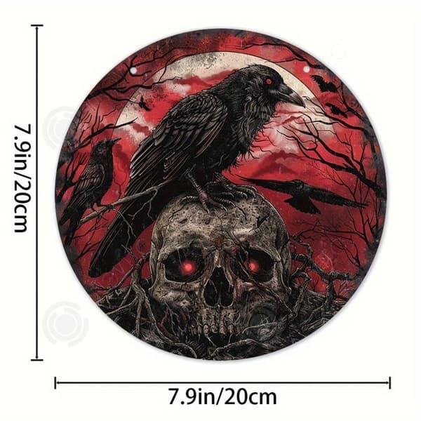 INN Trä Halloween Reaper Dörrskylt 20x20cm Dörrskylt för festdekoration Hängskylt Halloween Decorat